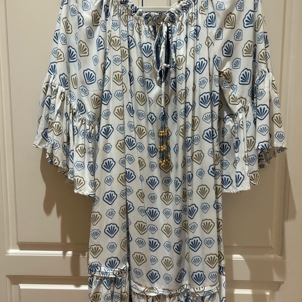 Skemo Blue and Brown Floral Dress
